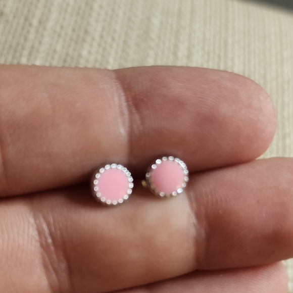 Pink Stud Earrings - Picture 1 of 2